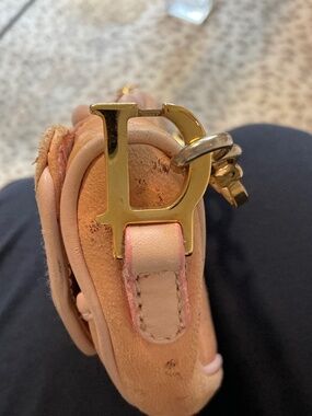 Dior pink ostrich saddle bag